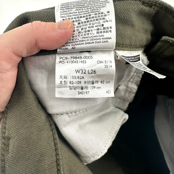 Levi's Womens Ribcage Wide Leg Crop Jeans Size 32 Stretch Retro Army Green - Picture 9 of 9